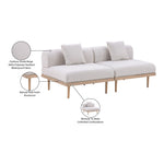 Laguna 71" Resilient Water Resistant Fabric Upholstered 2pc. Outdoor Patio Modular Loveseat in Beige