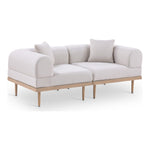 Laguna 71" Resilient Water Resistant Fabric Upholstered 2pc. Outdoor Patio Modular Loveseat in Beige