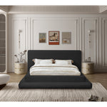Dane Teddy Fabric Upholstered Queen Bed (3 Boxes) in Black