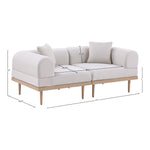 Laguna 71" Resilient Water Resistant Fabric Upholstered 2pc. Outdoor Patio Modular Loveseat in Beige