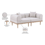 Laguna 71" Resilient Water Resistant Fabric Upholstered 2pc. Outdoor Patio Modular Loveseat in Beige