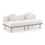 Laguna 71" Resilient Water Resistant Fabric Upholstered 2pc. Outdoor Patio Modular Loveseat in Cream