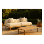 Laguna 71" Resilient Water Resistant Fabric Upholstered 2pc. Outdoor Patio Modular Loveseat in Cream