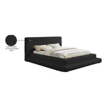 Dane Teddy Fabric Upholstered Queen Bed (3 Boxes) in Black