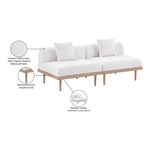 Laguna 71" Resilient Water Resistant Fabric Upholstered 2pc. Outdoor Patio Modular Loveseat in Cream