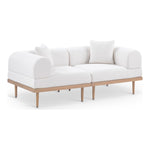 Laguna 71" Resilient Water Resistant Fabric Upholstered 2pc. Outdoor Patio Modular Loveseat in Cream