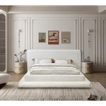 Dane Teddy Fabric Upholstered Queen Bed (3 Boxes) in Cream