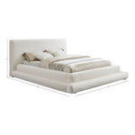 Dane Teddy Fabric Upholstered Queen Bed (3 Boxes) in Cream