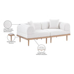 Laguna 71" Resilient Water Resistant Fabric Upholstered 2pc. Outdoor Patio Modular Loveseat in Cream