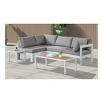 Nizuc 90" Water Resistant Fabric Upholstered 4pc. Outdoor Patio Modular Sectional (375-) in Grey