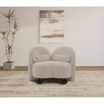 Daphne Chenille Fabric Upholstered Chair in Beige