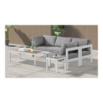 Nizuc 90" Water Resistant Fabric Upholstered 4pc. Outdoor Patio Modular Sectional (375-) in Grey
