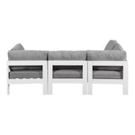 Nizuc 90" Water Resistant Fabric Upholstered 4pc. Outdoor Patio Modular Sectional (375-) in Grey
