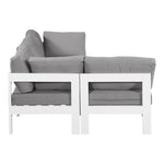 Nizuc 90" Water Resistant Fabric Upholstered 4pc. Outdoor Patio Modular Sectional (375-) in Grey
