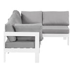 Nizuc 90" Water Resistant Fabric Upholstered 4pc. Outdoor Patio Modular Sectional (375-) in Grey