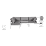 Nizuc 90" Water Resistant Fabric Upholstered 4pc. Outdoor Patio Modular Sectional (375-) in Grey