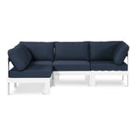 Nizuc 90" Water Resistant Fabric Upholstered 4pc. Outdoor Patio Modular Sectional (375-) in Navy