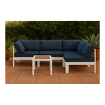 Nizuc 90" Water Resistant Fabric Upholstered 4pc. Outdoor Patio Modular Sectional (375-) in Navy