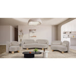 Daphne Chenille Fabric Upholstered Chair in Beige