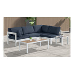 Nizuc 90" Water Resistant Fabric Upholstered 4pc. Outdoor Patio Modular Sectional (375-) in Navy