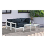 Nizuc 90" Water Resistant Fabric Upholstered 4pc. Outdoor Patio Modular Sectional (375-) in Navy