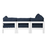 Nizuc 90" Water Resistant Fabric Upholstered 4pc. Outdoor Patio Modular Sectional (375-) in Navy