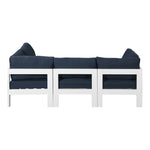 Nizuc 90" Water Resistant Fabric Upholstered 4pc. Outdoor Patio Modular Sectional (375-) in Navy