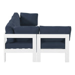 Nizuc 90" Water Resistant Fabric Upholstered 4pc. Outdoor Patio Modular Sectional (375-) in Navy