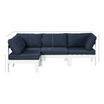 Nizuc 90" Water Resistant Fabric Upholstered 4pc. Outdoor Patio Modular Sectional (375-) in Navy