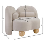 Daphne Chenille Fabric Upholstered Chair in Beige
