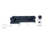 Nizuc 90" Water Resistant Fabric Upholstered 4pc. Outdoor Patio Modular Sectional (375-) in Navy