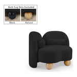 Daphne Chenille Fabric Upholstered Chair in Black