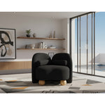 Daphne Chenille Fabric Upholstered Chair in Black