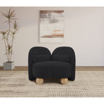Daphne Chenille Fabric Upholstered Chair in Black