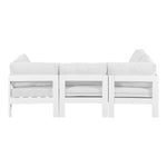 Nizuc 90" Water Resistant Fabric Upholstered 4pc. Outdoor Patio Modular Sectional (375-) in White