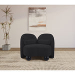 Daphne Chenille Fabric Upholstered Chair in Black