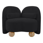 Daphne Chenille Fabric Upholstered Chair in Black