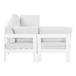 Nizuc 90" Water Resistant Fabric Upholstered 4pc. Outdoor Patio Modular Sectional (375-) in White