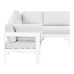 Nizuc 90" Water Resistant Fabric Upholstered 4pc. Outdoor Patio Modular Sectional (375-) in White