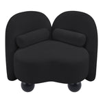 Daphne Chenille Fabric Upholstered Chair in Black