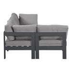 Nizuc 90" Water Resistant Fabric Upholstered 4pc. Outdoor Patio Modular Sectional (376-) in Grey
