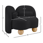 Daphne Chenille Fabric Upholstered Chair in Black