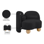 Daphne Chenille Fabric Upholstered Chair in Black