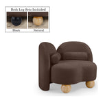 Daphne Chenille Fabric Upholstered Chair in Brown