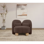 Daphne Chenille Fabric Upholstered Chair in Brown