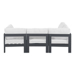 Nizuc 90" Water Resistant Fabric Upholstered 4pc. Outdoor Patio Modular Sectional (376-) in White
