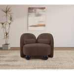 Daphne Chenille Fabric Upholstered Chair in Brown