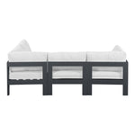 Nizuc 90" Water Resistant Fabric Upholstered 4pc. Outdoor Patio Modular Sectional (376-) in White