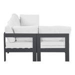 Nizuc 90" Water Resistant Fabric Upholstered 4pc. Outdoor Patio Modular Sectional (376-) in White