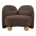 Daphne Chenille Fabric Upholstered Chair in Brown